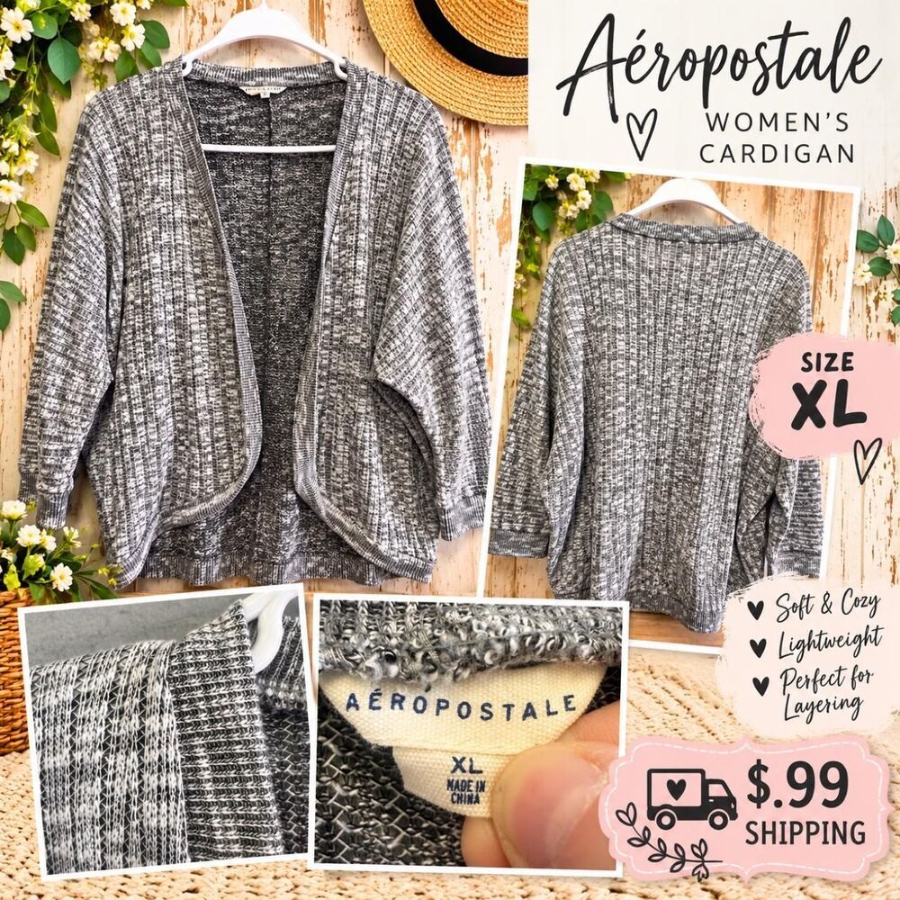 Aeropostale Women's Grey Cardigan